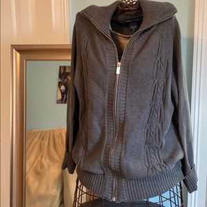Zippered Gray Cardigan